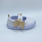 Tenis Brillo Moño Dorado Melosos Velcro